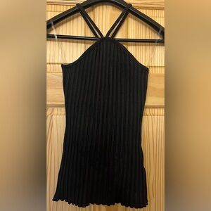 Simon Miller Black Ribbed Axel Halter Camisole top, size Medium.